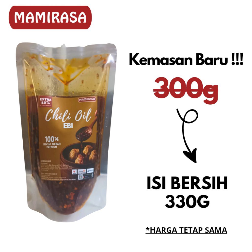 

Mamirasa Chili Oil Ebi Minyak Cabai Premium Isi 330g