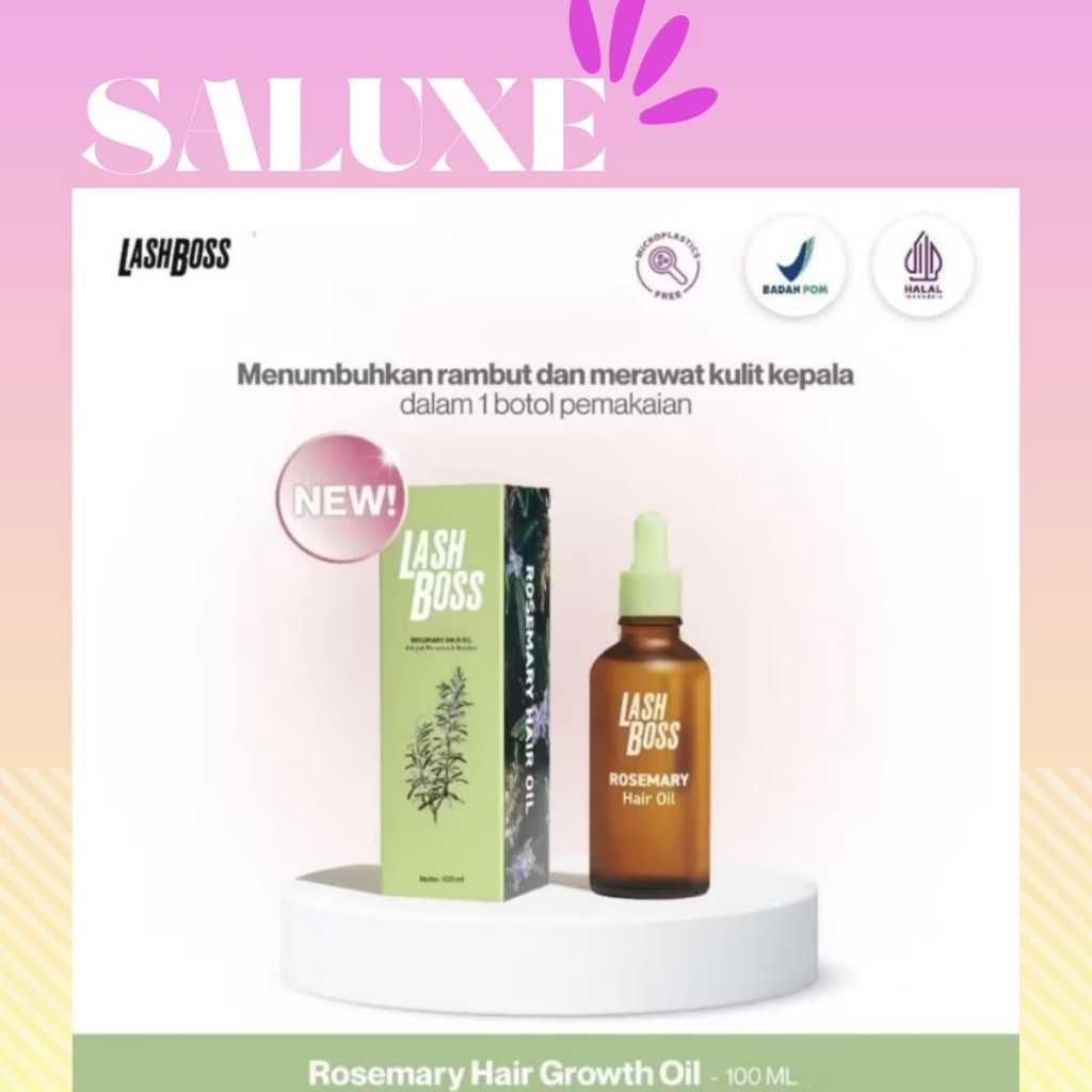 LASHBOSS Rosemary Hair Growth Oil - Minyak Penumbuh Rambut Hair Essence Oil Rosemary Oil Hair Care