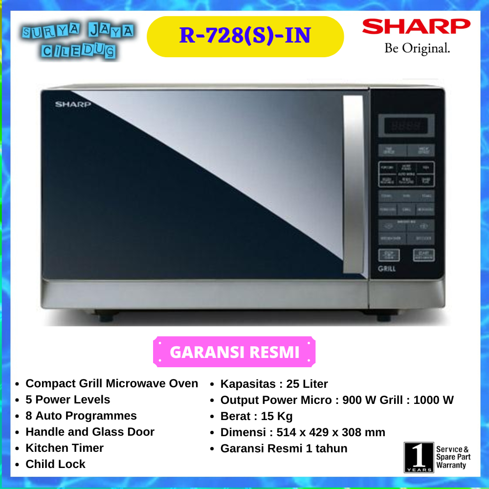 MICROWAVE SHARP R-728 R728 GRILL MICROWAVE OVEN (INSTANT)