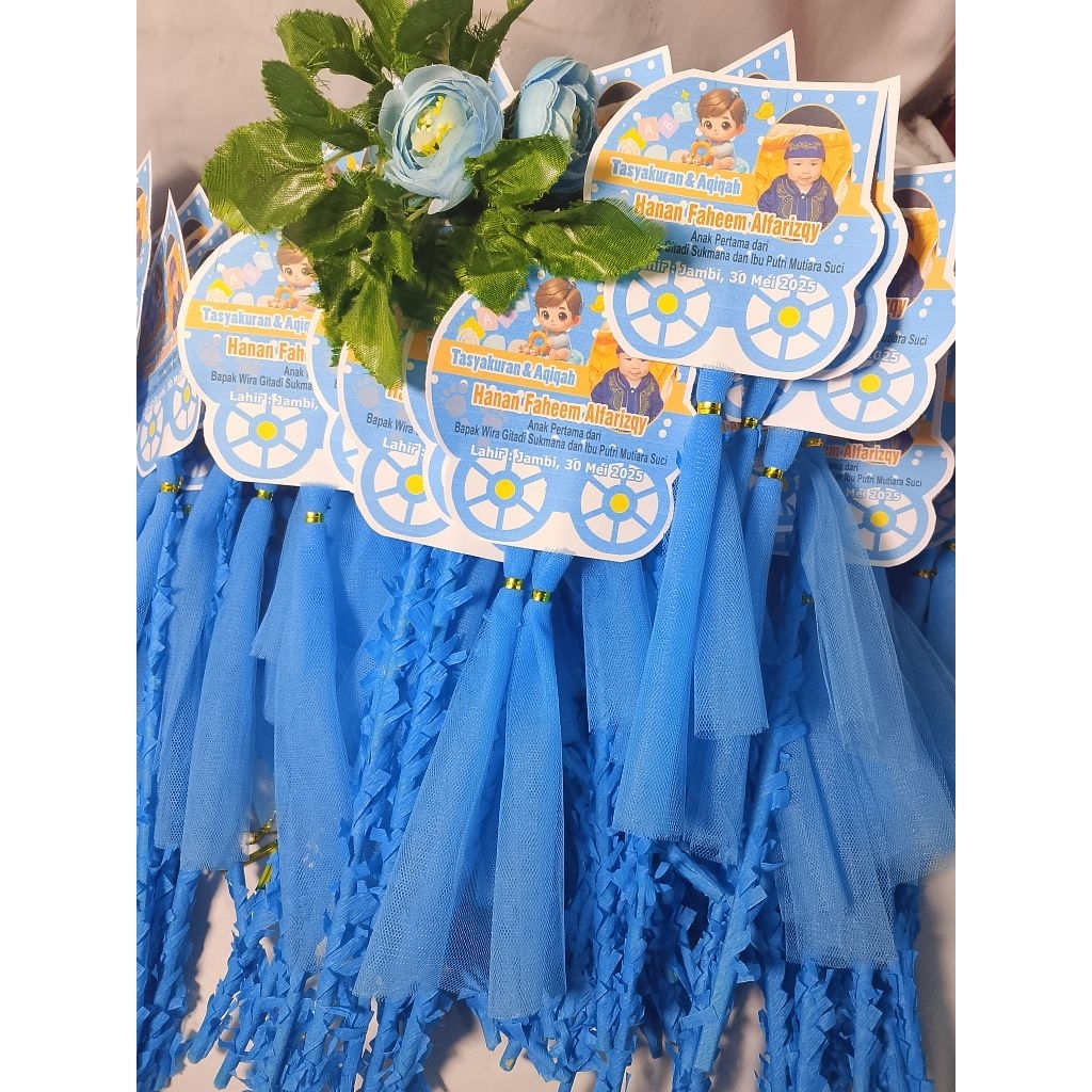 bendera Tile tasyakuran aqiqah karakter custom