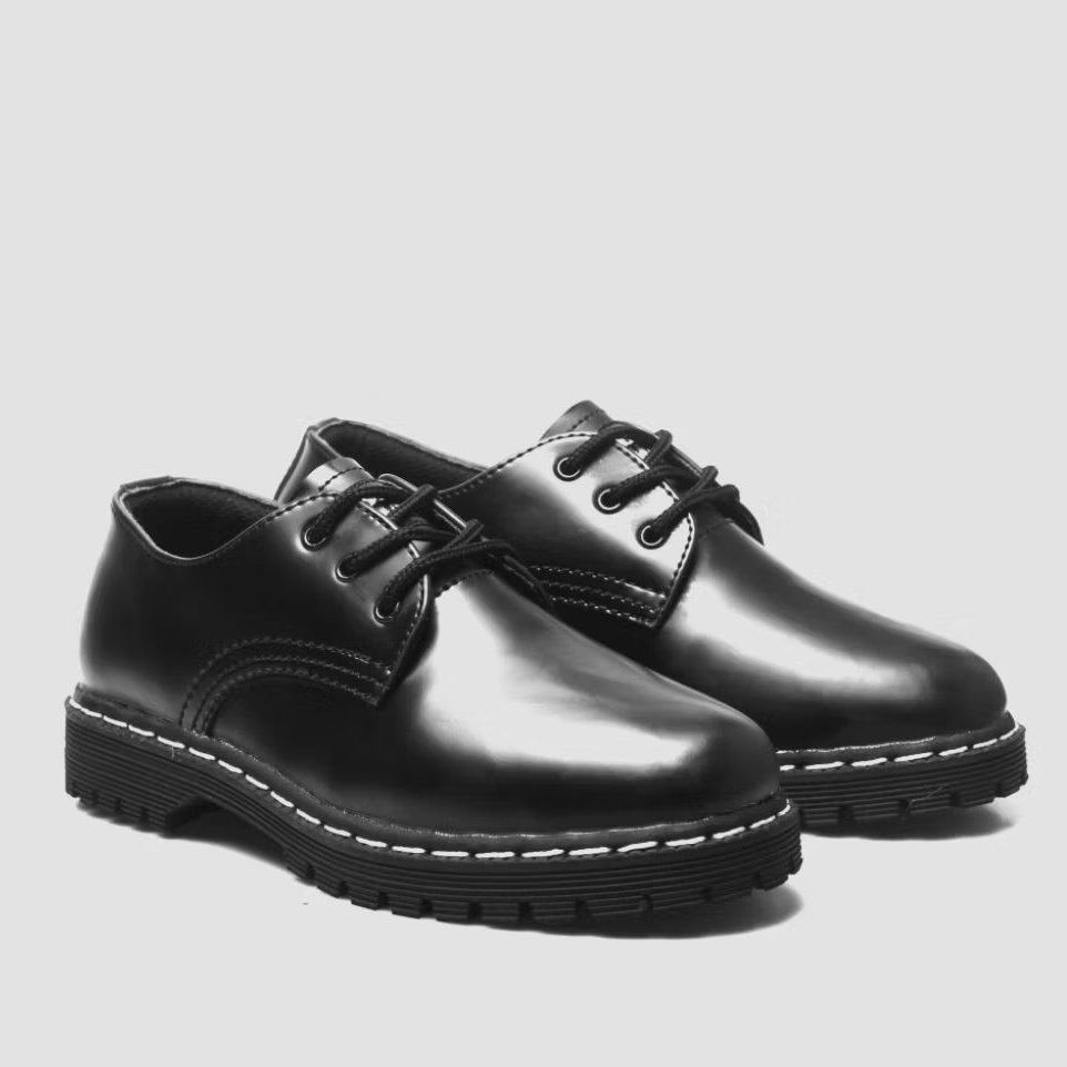 Sepatu Docmart Pendek Boots Pria 3 Hole Hitam Original - BLACKMASTER