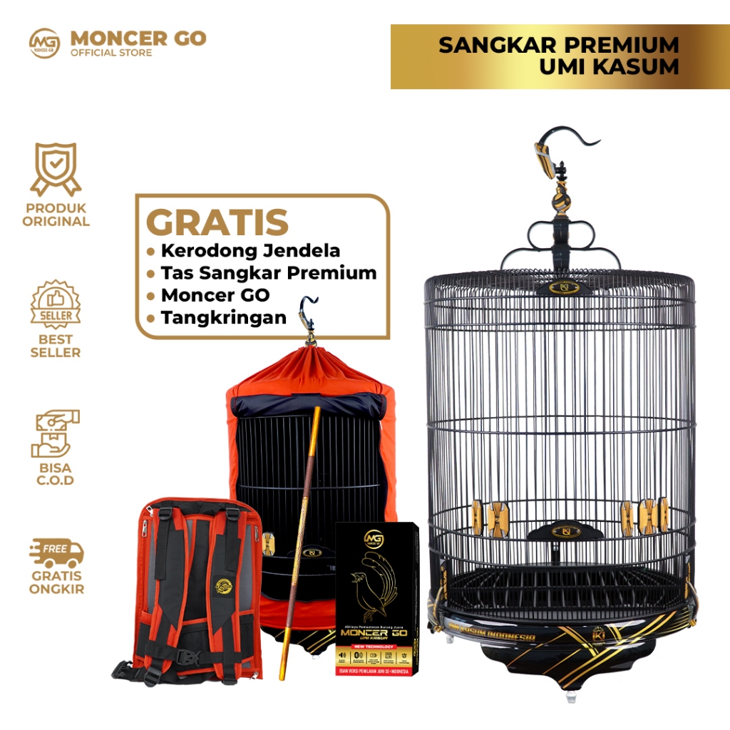 Sangkar Kandang Murai Batu Ukuran No 2 Tinggi 90 cm Tebok PVC Premium Cat Decal by Umi Kasum