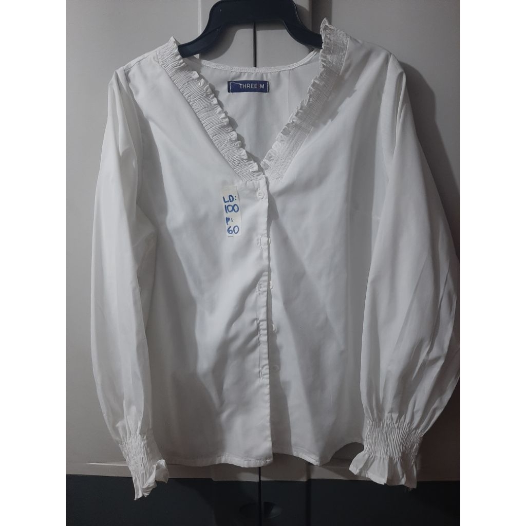 PL PRIBADI - Kemeja Putih Wanita merk THREE-M