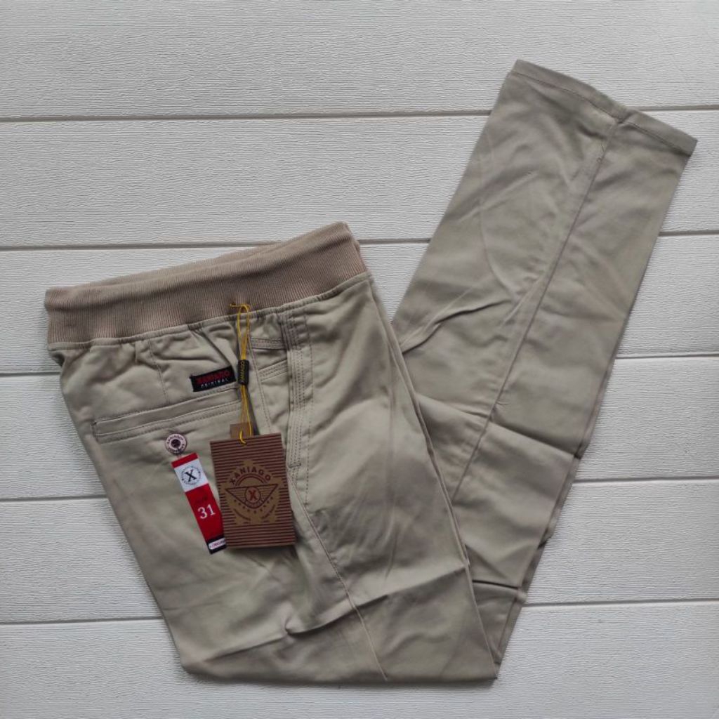 CELANA CHINOS PANJANG PRIA PINGGANG KARET RIP ORIGINAL XANIAGO