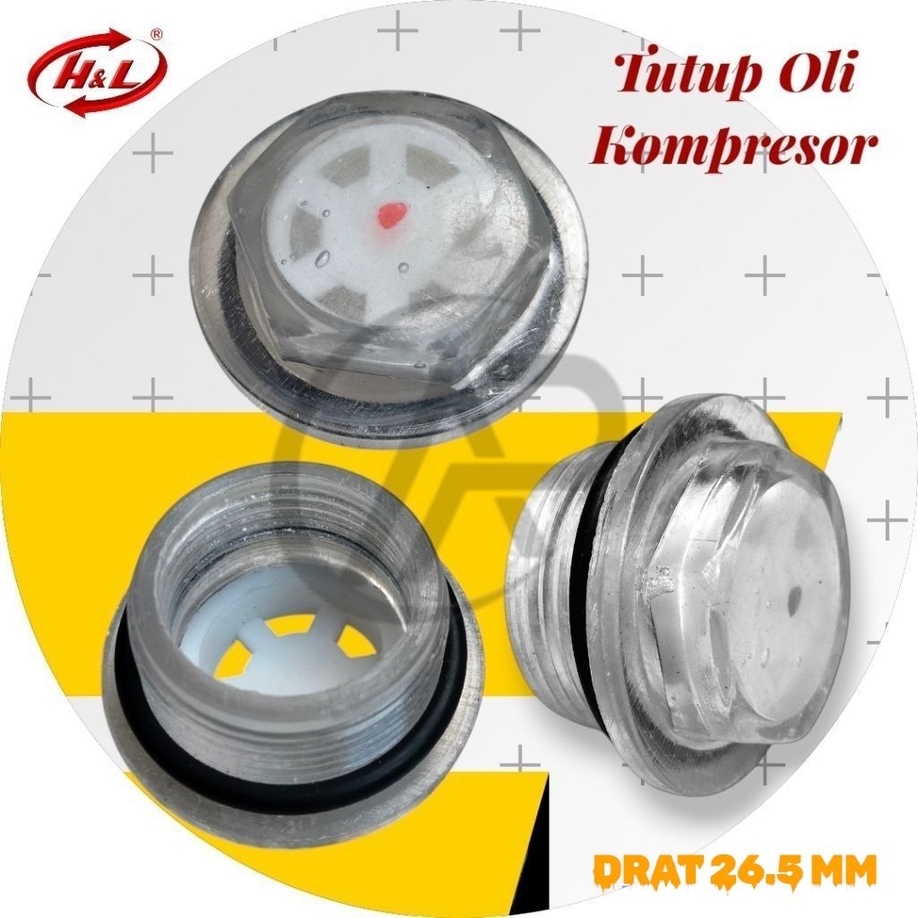 Tutup Oli Sedang Kompresor Angin Drat 26.5 mm (Plastik) - H&L