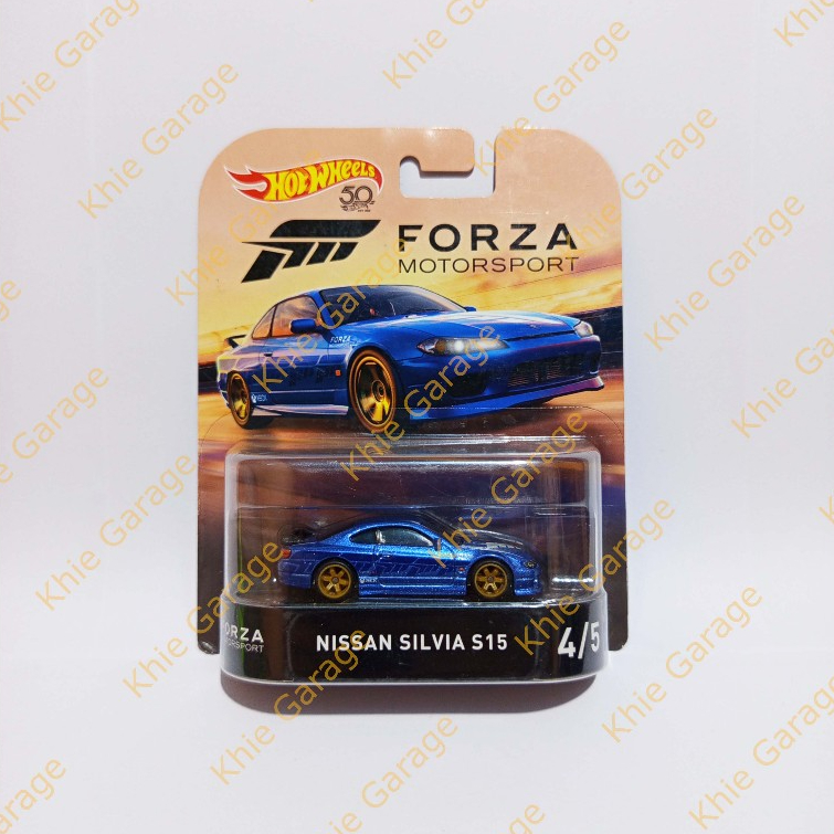 HotWheels Hot Wheels Premium Nissan Silvia S15 Biru Forza Motorsport Retro Card 2018