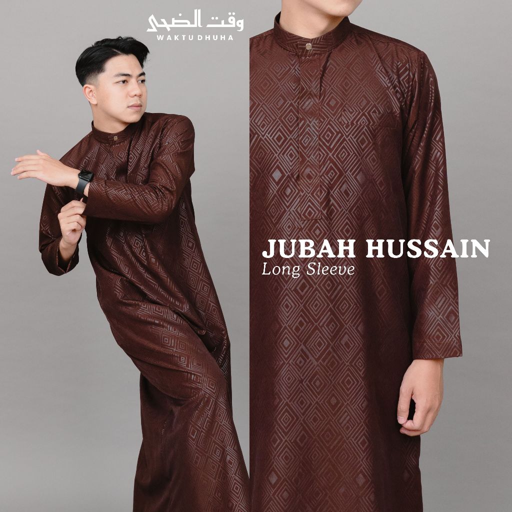 WAKTU DHUHA - Jubah Hussain Hidden Zipper Lengan Panjang Terbaru