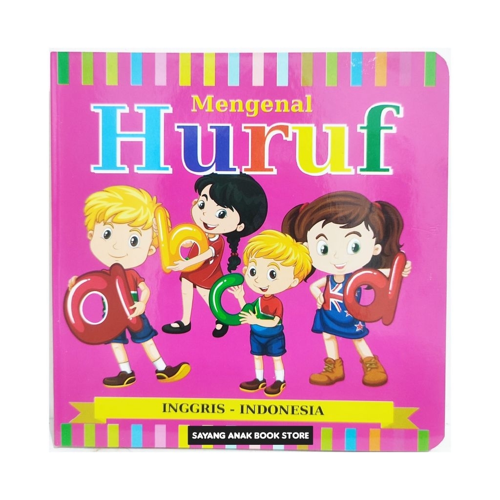 Buku Board Book Mengenal Huruf 12 Halaman 15x15 cm Boardbook Anak Balita