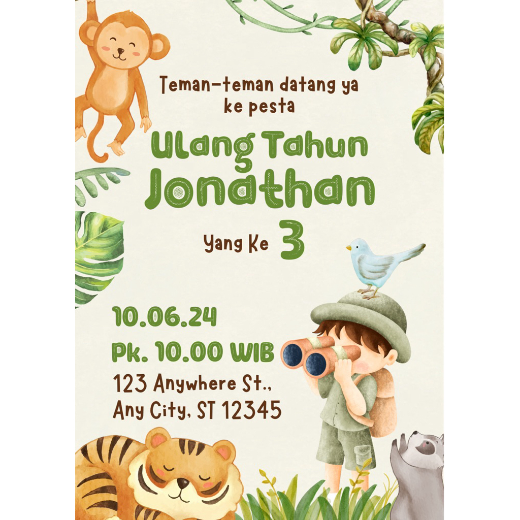 undangan digital / undangan ulang tahun anak