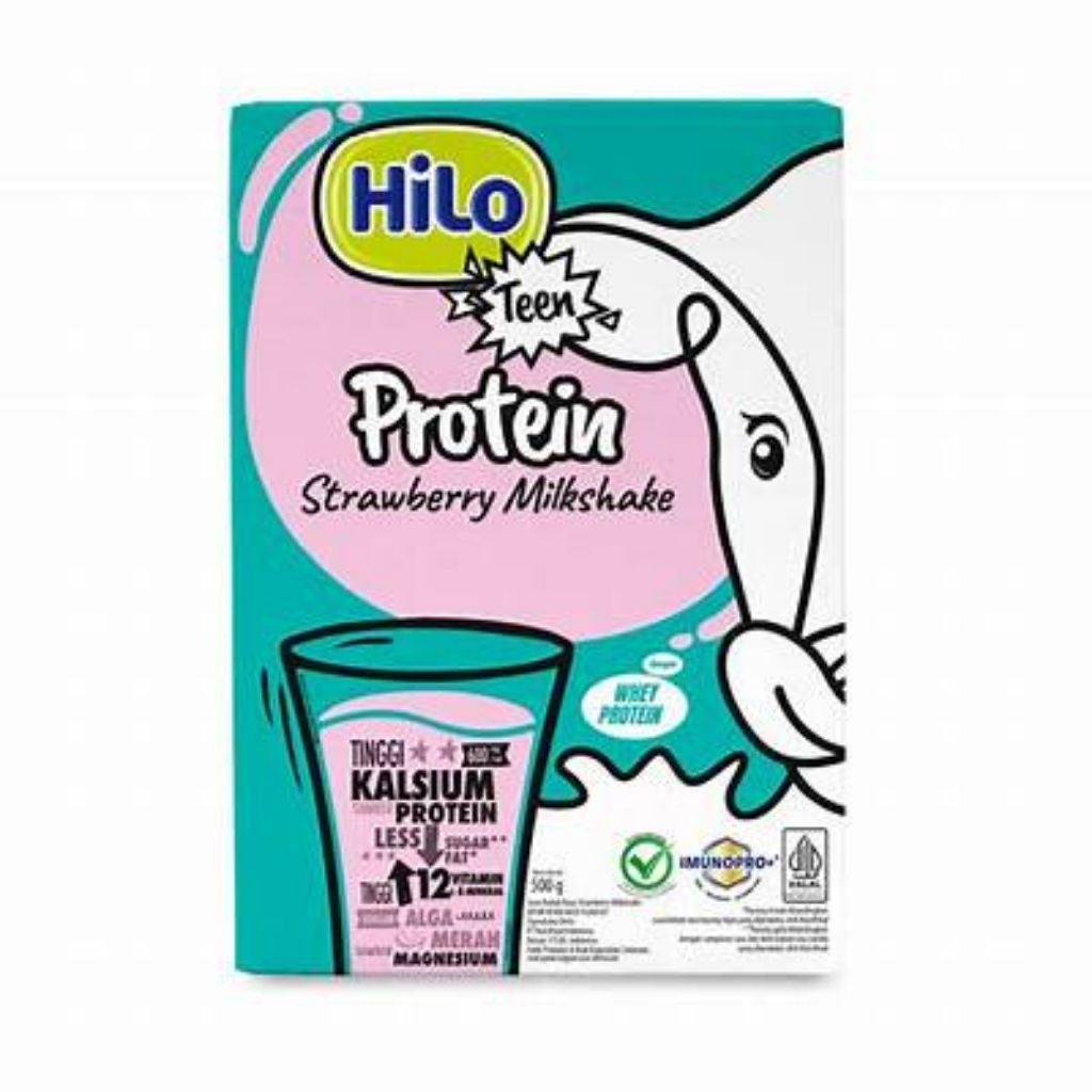 

Hilo Teen Strawberry Milkshake 500g 1dus isi 12
