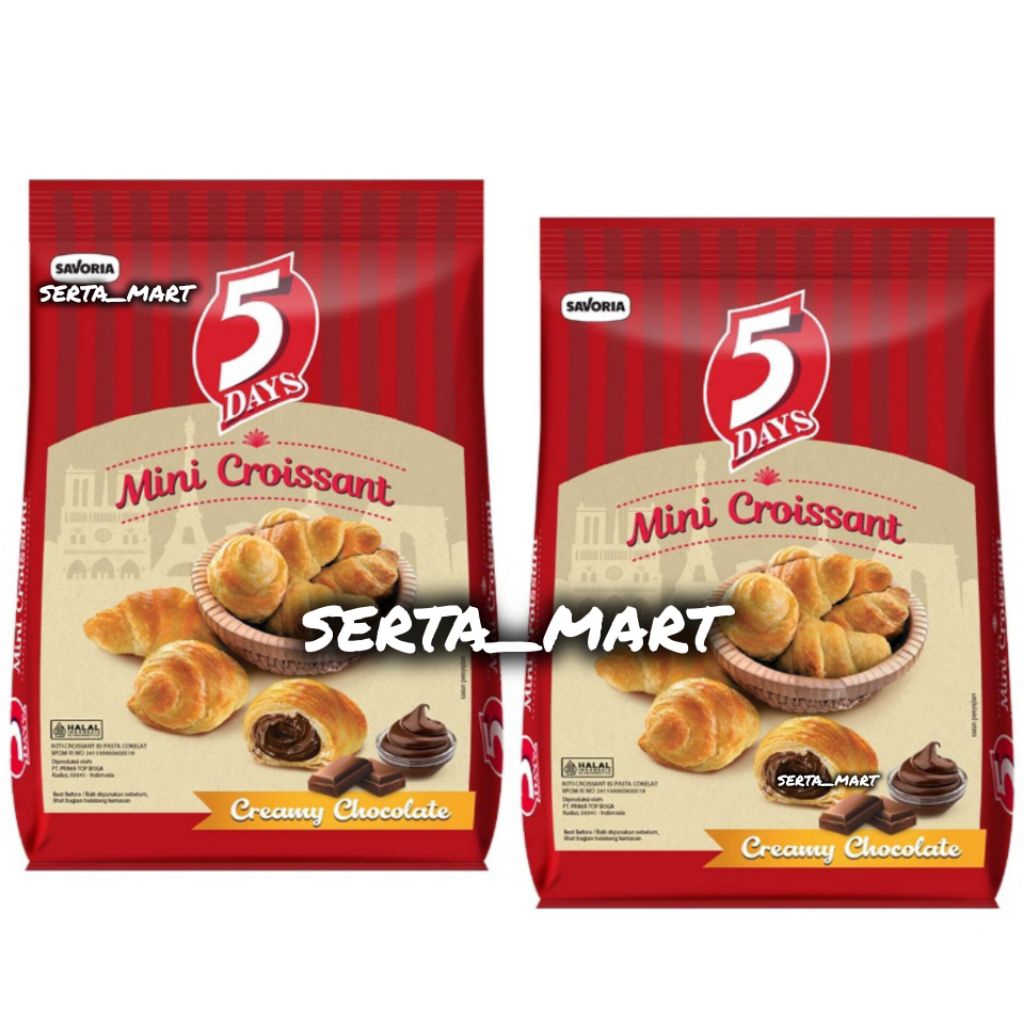 

5Days Croissant Mini Creamy Cokelat 128gr - 5 Days Croissant Mini