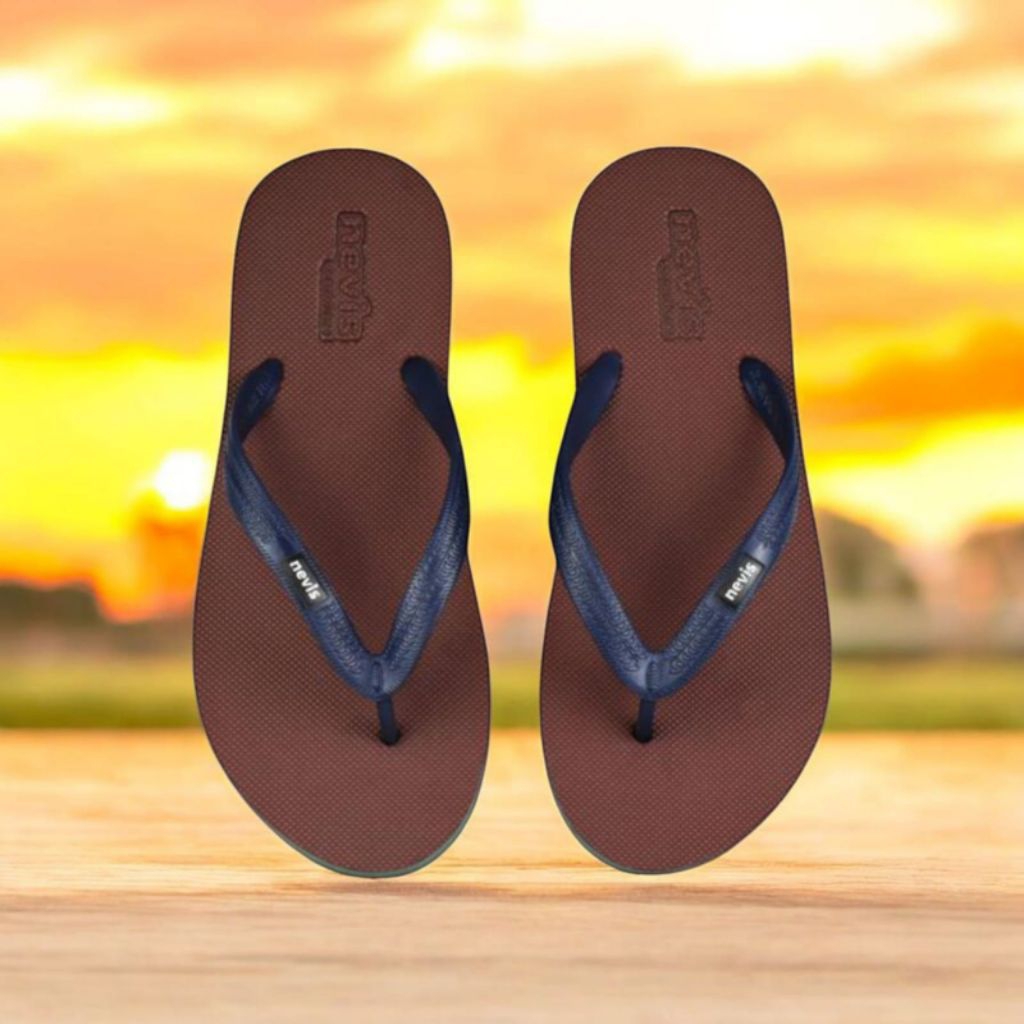Sandal Pria Jumbo Big Size 39-46 Comfort Original Sendal Jepit Japit Karet - COMFORT - COKLAT NAVY
