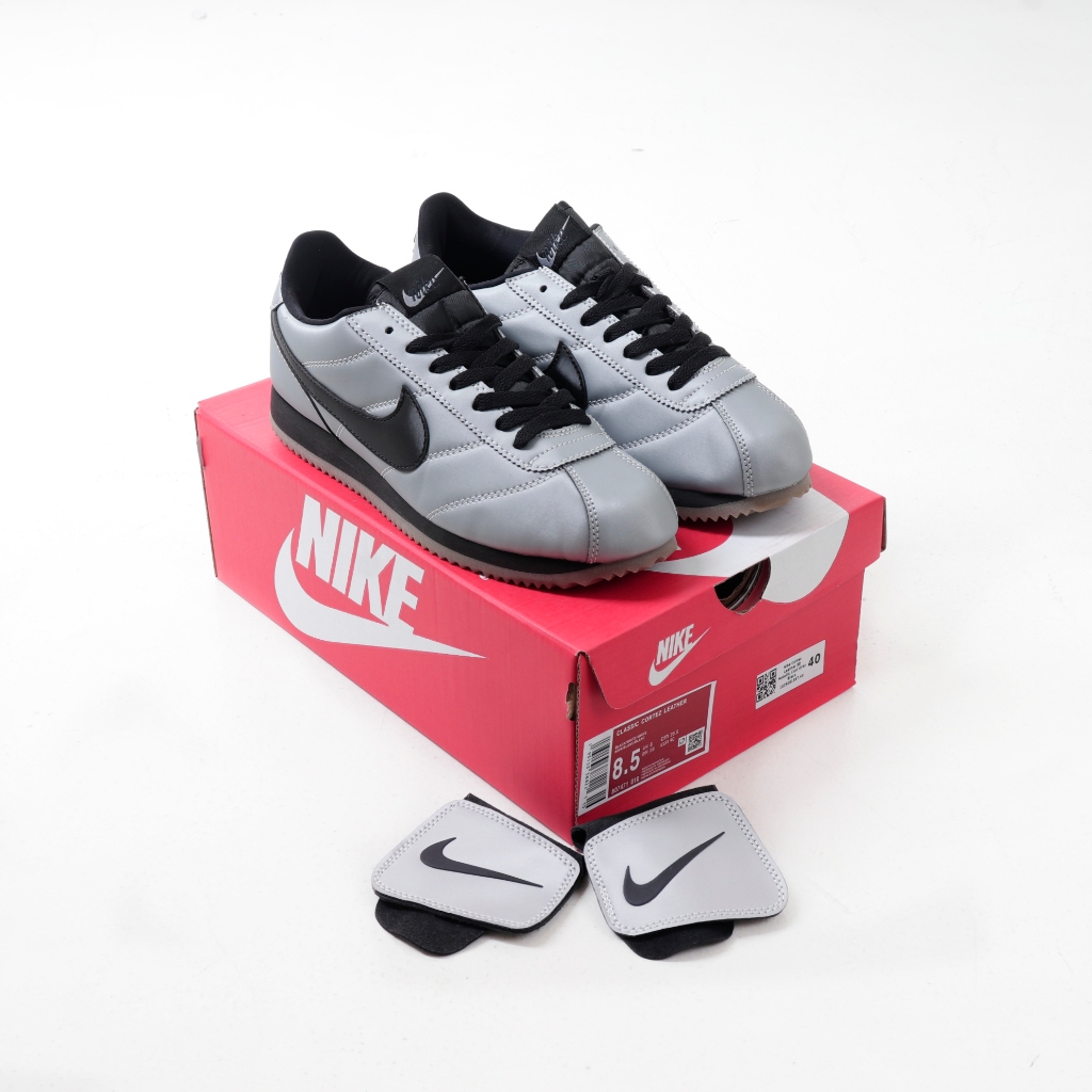 Nike Cortez Leather SE Metallic Cool Grey Black