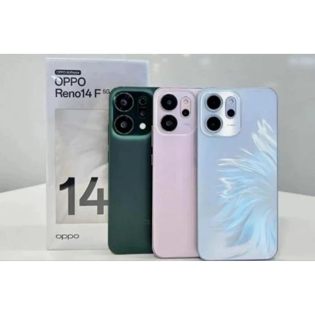 Oppo Reno 14 F 5G Ram 8/256 Gb & 12/256 Gb Garansi Resmi Oppo Smartphone Dengan Pilihan Warna Hijau,
