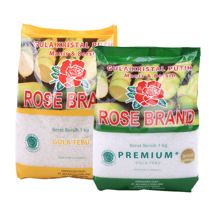

Gula Tebu Rose Brand 1kg Kemasan Warna Kuning & Hijau