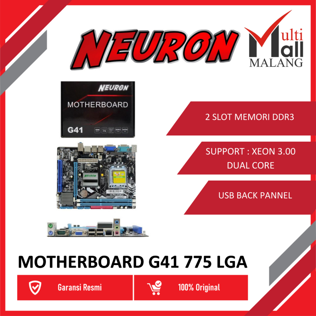 MOTHERBOARD NEURON G41 INTEL SOCKET LGA 775 DDR3