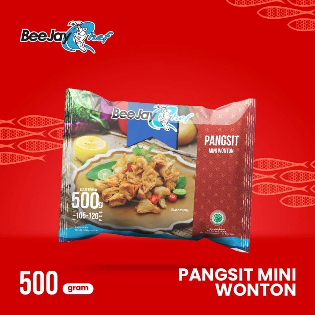 Bee Jay Pangsit Mini Wonton Free Chilli Oil 500gr / Beejay Mini Wonton / Festive Frozen Food