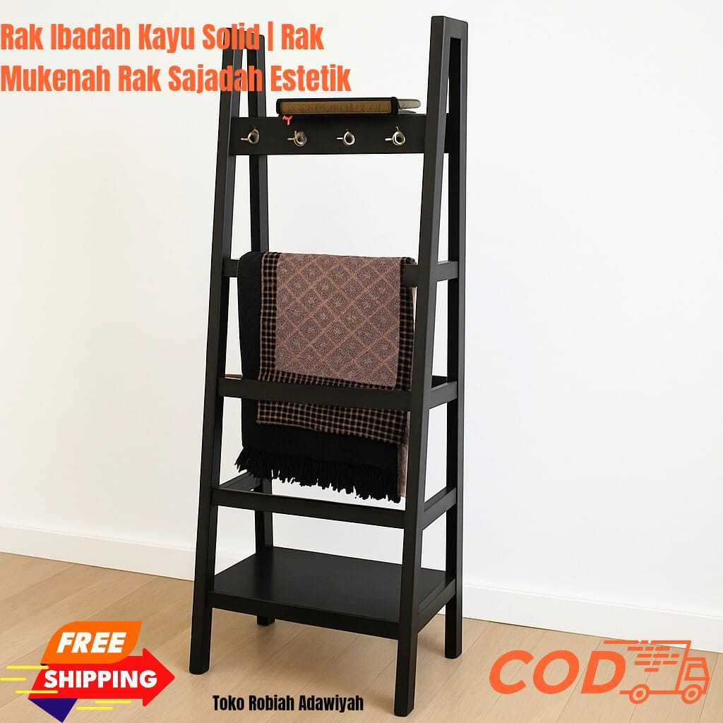 Rak gantungan mukena dan sajadah hijab al quran Estetik Tempat Mukenah dan Sajadah Rak Hijab