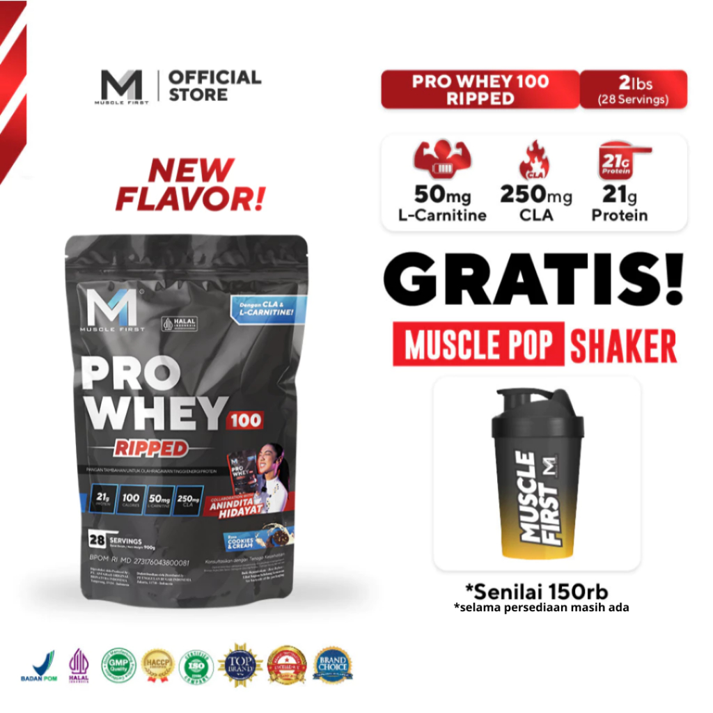 [Anindita Hidayat Collaboration] MUSCLE FIRST Pro Whey 100 Ripped 2lbs/900gr - Pro Whey 100 Ripped -