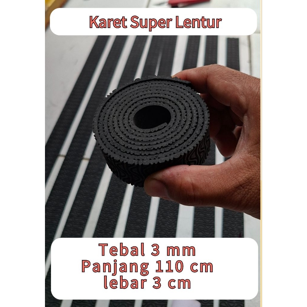 panjang 1 meter karet anti slip sudah termasuk perekat dobel tape karet anti licin lantai keramik gr