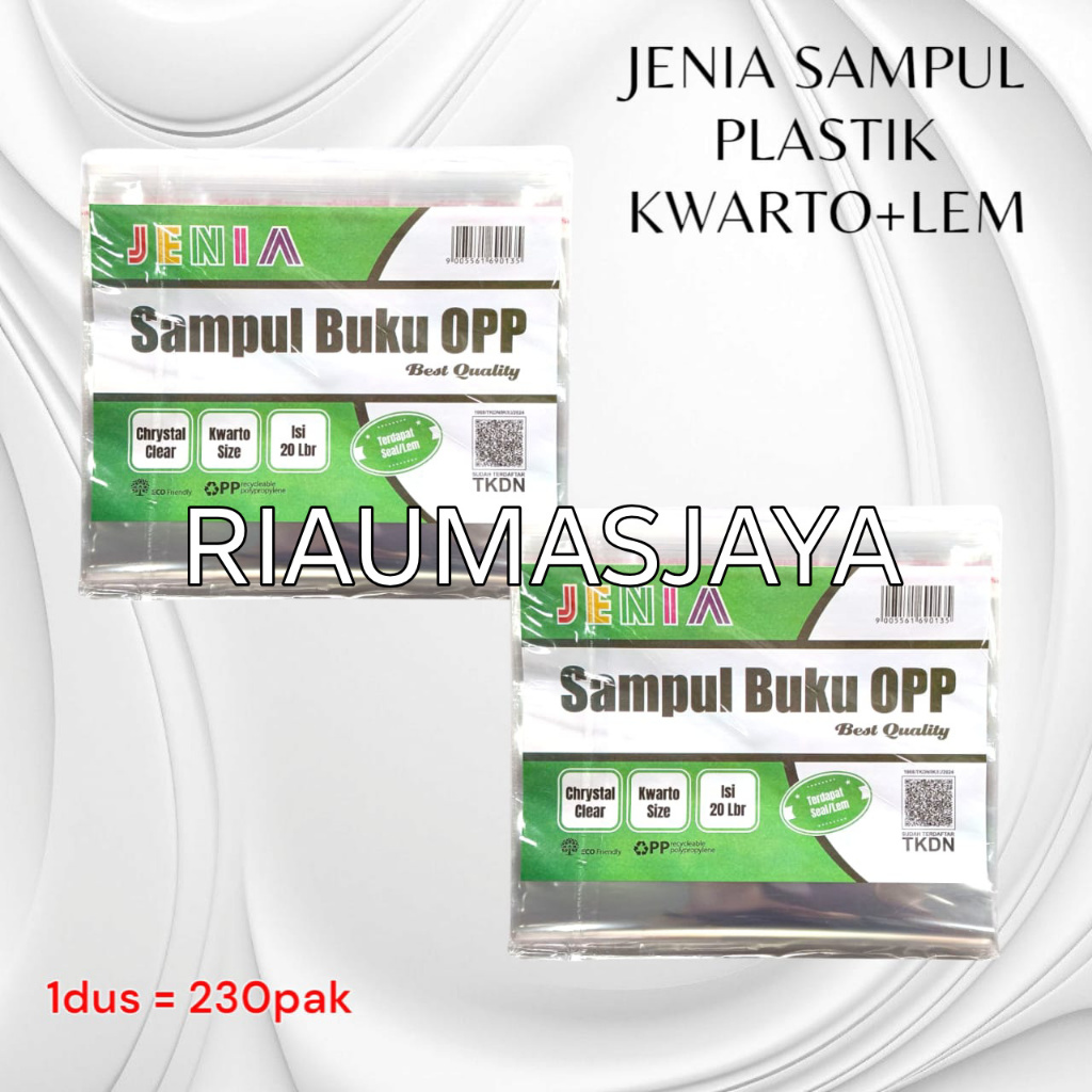 

{JENIA} SAMPUL PLASTIK KWARTO PAKAI LEM