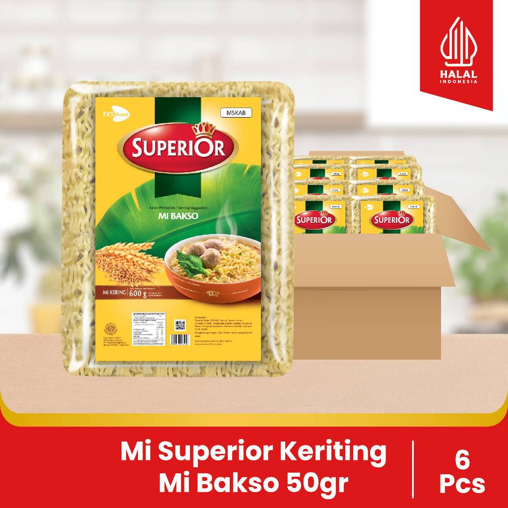 

Paket Bundling - Mi Superior Keriting - Mi Bakso - 12 Keping - 50gr - 6pcs