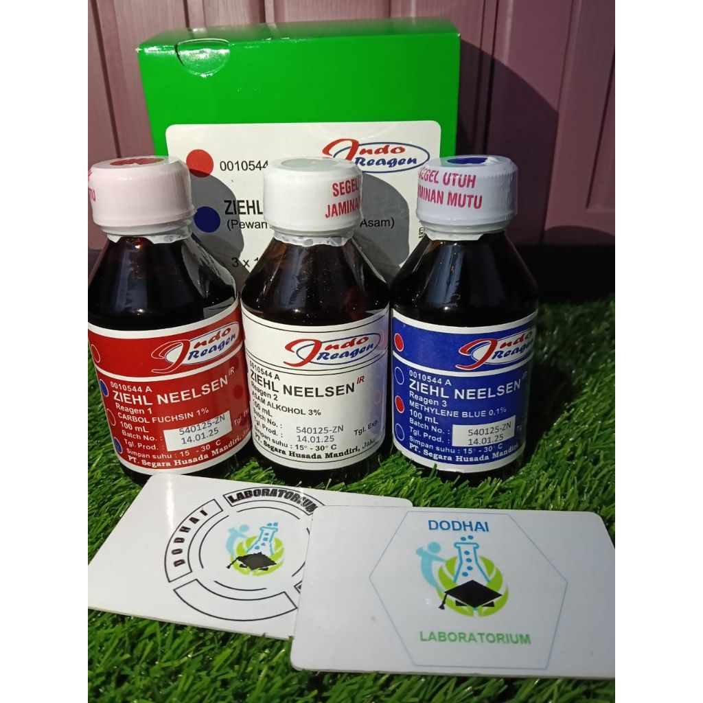 Ziehl Neelsen , Pewarnaan BTA , INDO REAGENT Pewarna Ziehl Neelsen 3x100ml