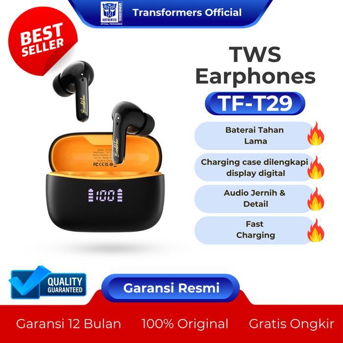 EARPHONE TRANSFORMERS TF-T29 TWS EARBUDS BLUETOOTH 5.4 - HEADSET GAMING - HEADSET WIRELESS - HEADSET