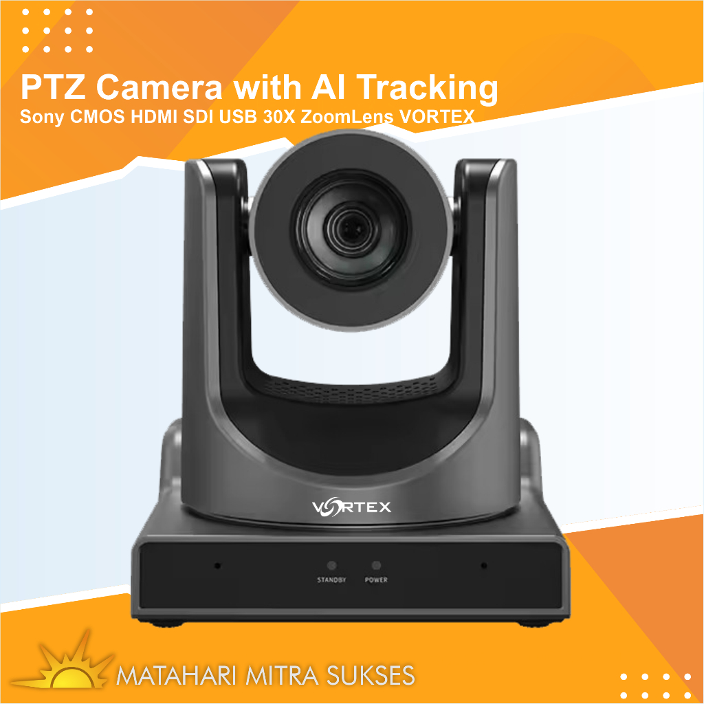 PTZ Camera with AI Tracking Sony CMOS HDMI SDI USB 30X Zoom Lens VORTEX