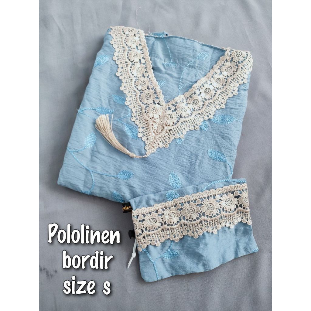 POLOLINEN BORDIR SIZE S usia 6-8 tahun mukena abaya sholat terbaru 354 by Jihan salsa