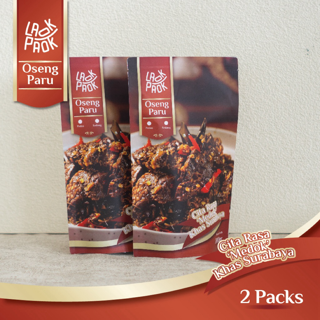 

Laok Paok - Paket Oseng Paru Sapi Gurih Pedas 2 Pack - 200gr per pack / Lauk Makanan Siap Saji