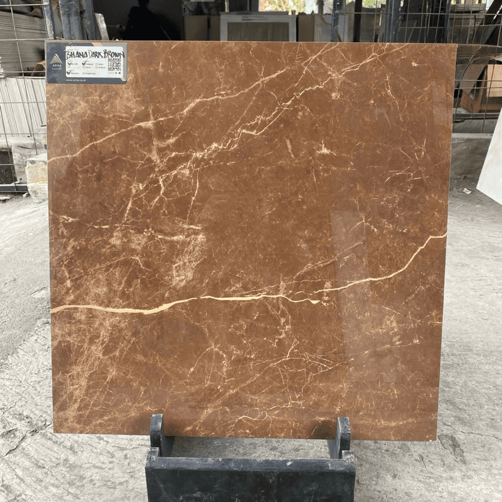 Granite lantai 60x60 Ishana dark brown | Arna | Glazed Polished