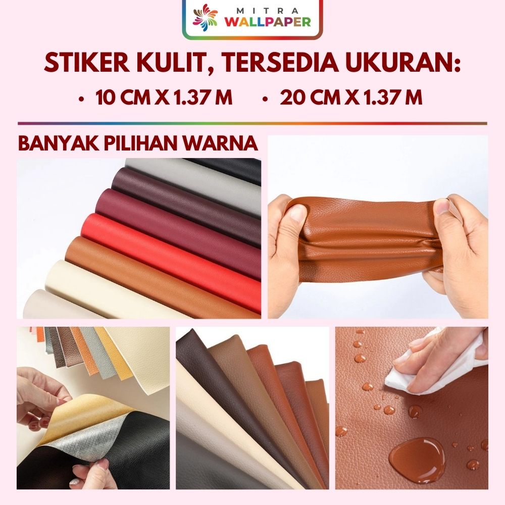 Stiker Kulit Sofa Sintetis Perekat Meteran Sticker Kulit Perbaikan Jok Mobil Berperekat Anti Air
