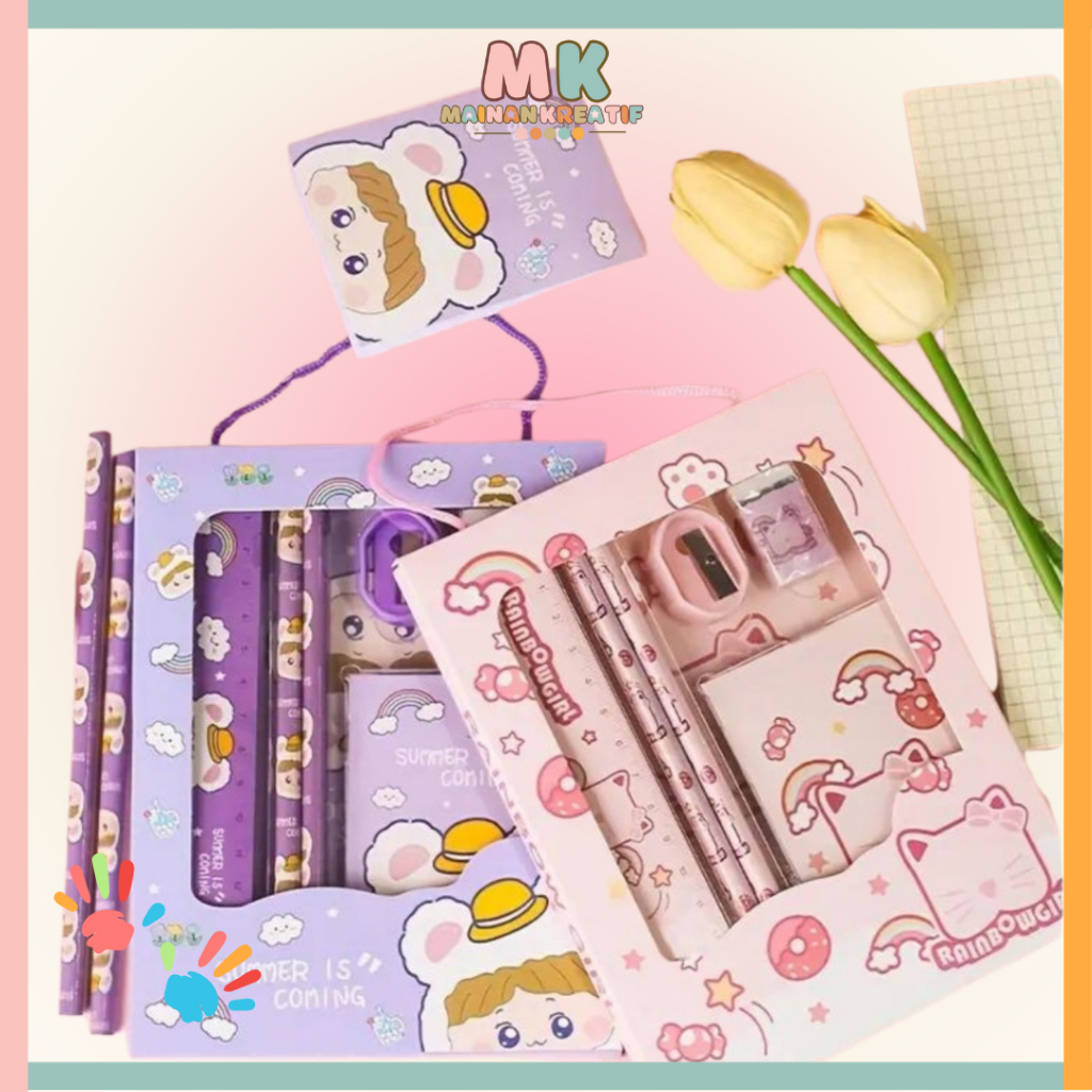 

MK620 Satu Set Alat Tulis Sekolah Lengkap /Pensil Lucu /Perlengkapan SD/alat tulis anak