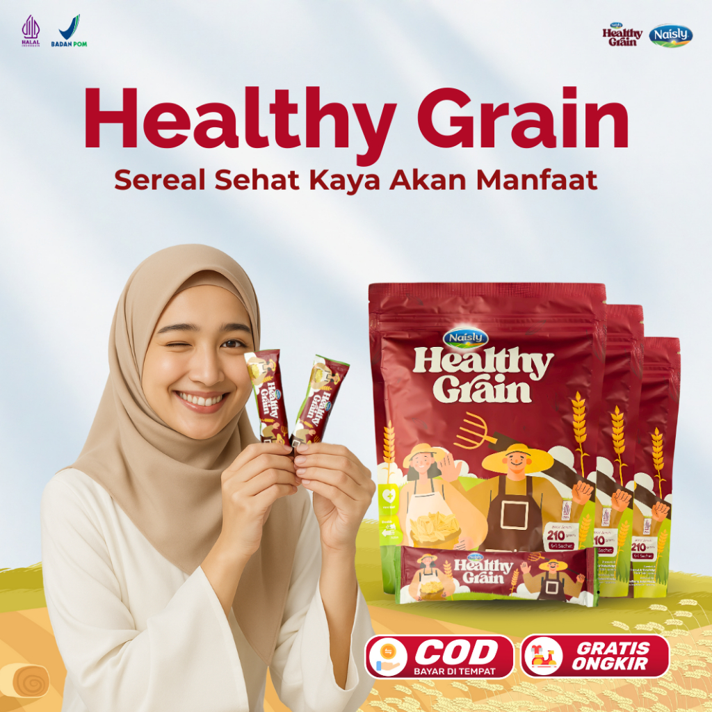 

Minuman Multigrain HealthyGrain 3 Pouch Tinggi Serat - Bantu Menstabilkan Tekanan Darah