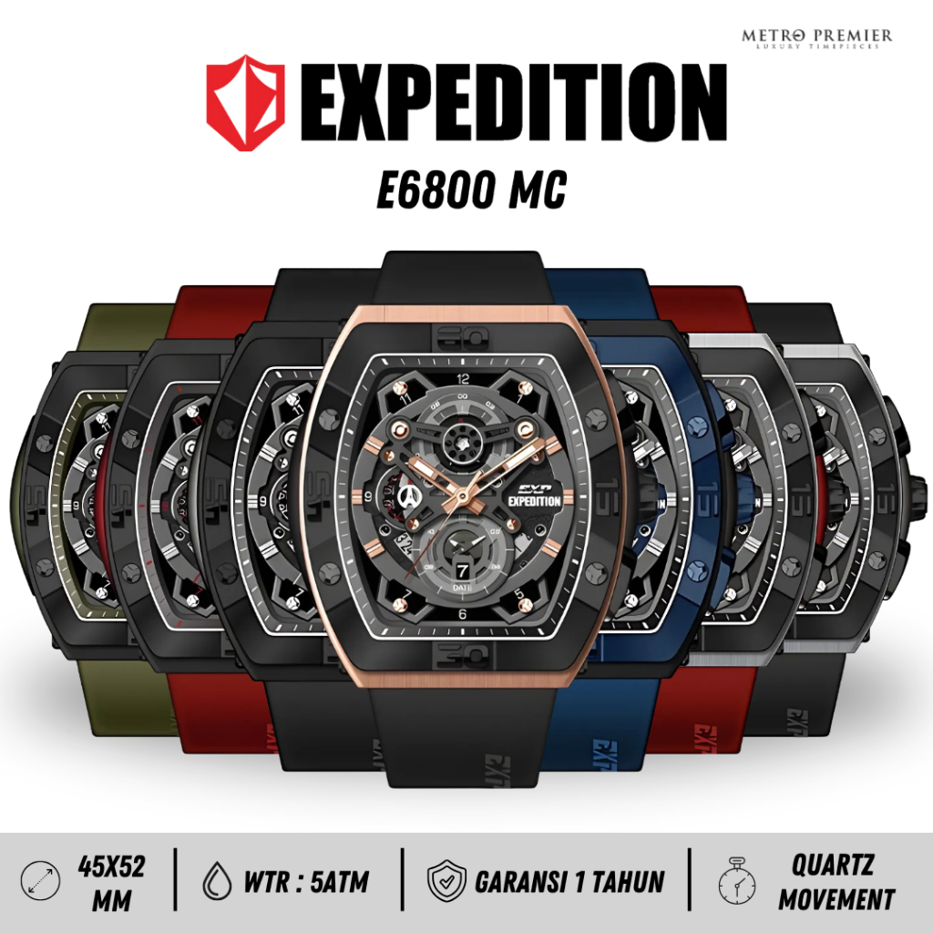 Jam Tangan Expedition Pria 6800 E6800 EXP6800 Analog Rubber Strap Original & Garansi Resmi 1 Tahun M