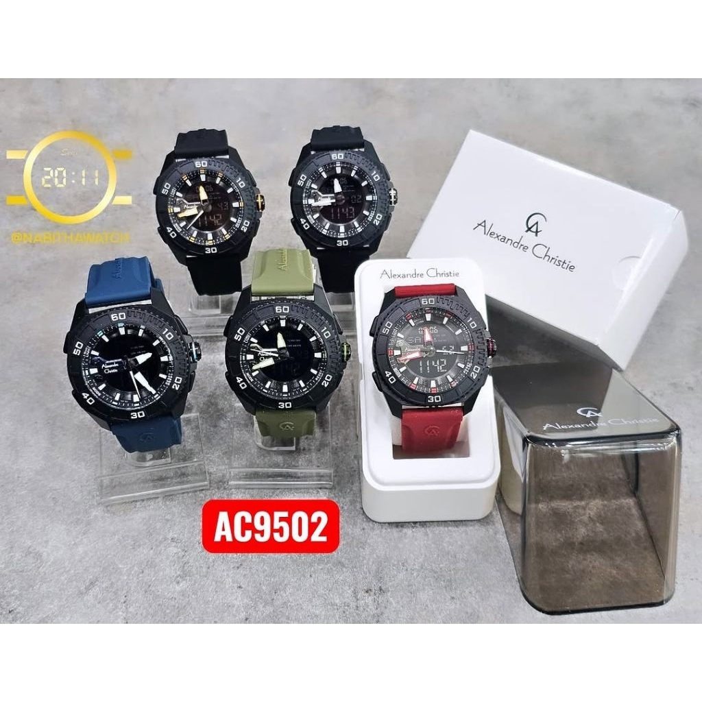 Jam Tangan Pria Alexandre Christie Digi AC9502 new 9502 Original Garansi Resmi