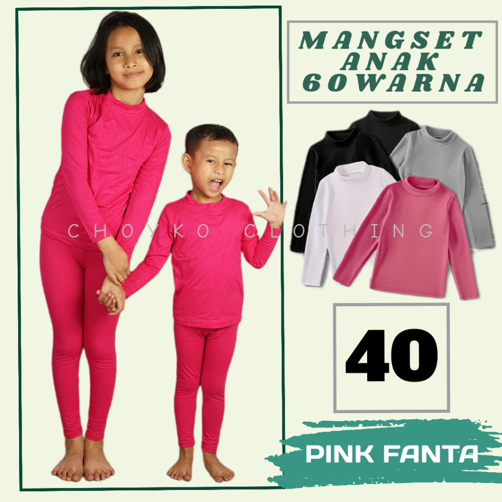 Manset Kaos Anak Lengan Panjang | Manset Anak Perempuan pink fanta