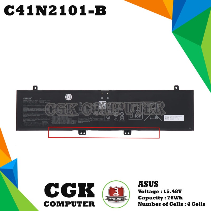 Baterai Laptop Asus ZenBook Pro 14 DUO OLED UX8402 UX8402VU UX8402VV UX8402ZA C41N2101-1