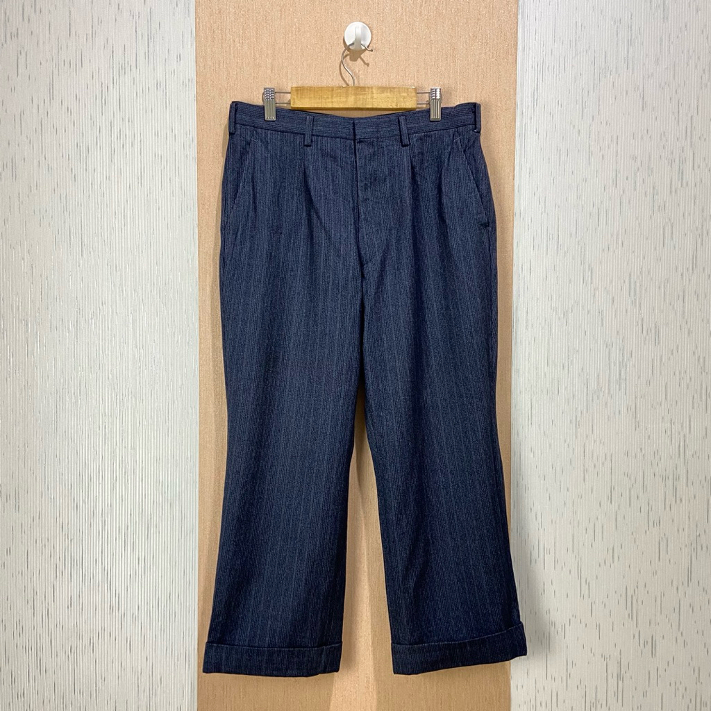 90s Heavyweight Wool Pleated Japan Tailored Trousers / Celana Vintage Pria / Size 29