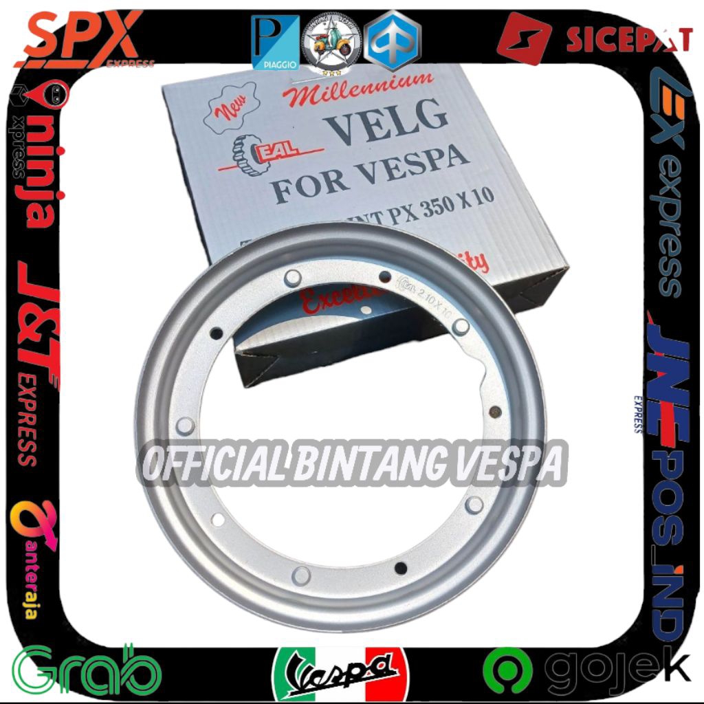 Pelek Velg vespa ring 10 Velg vespa px sprint exclusive excel ring 10 merk EAL