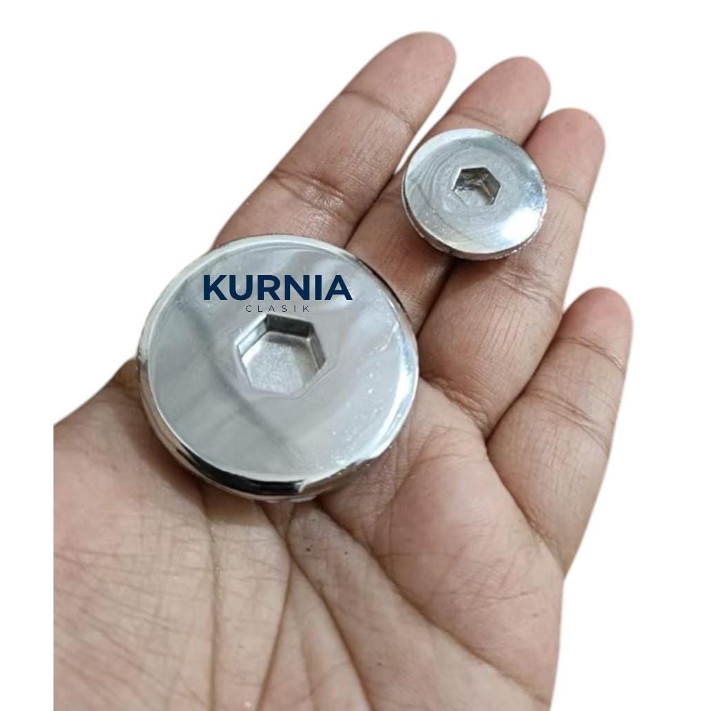 BAUT TUTUP BAK MAGNET CHROME SET BESAR KECIL PNP HONDA TIGER MEGAPRO GL-PRO GL-MAX SUPRA KHARISMA AS