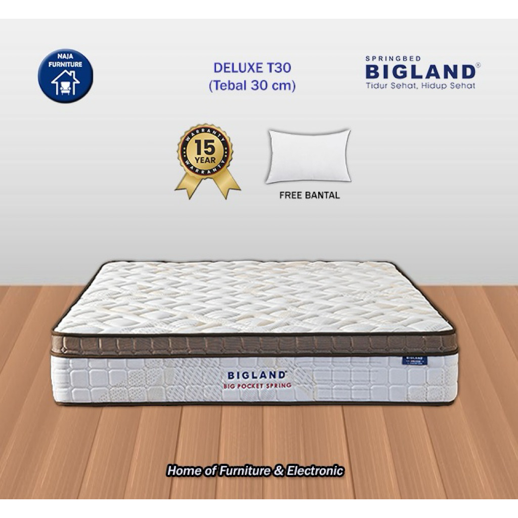 BIGLAND Springbed Deluxe KASUR SAJA | Kasur Bigland Deluxe Big Pocket | Springbed Bigland Free Banta