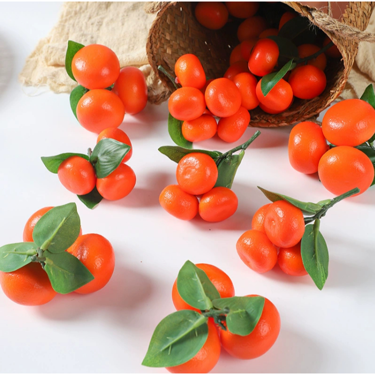 Hiasan buah jeruk mini jeruk santang jeruk baby replika pajangan buah plasu tiruan