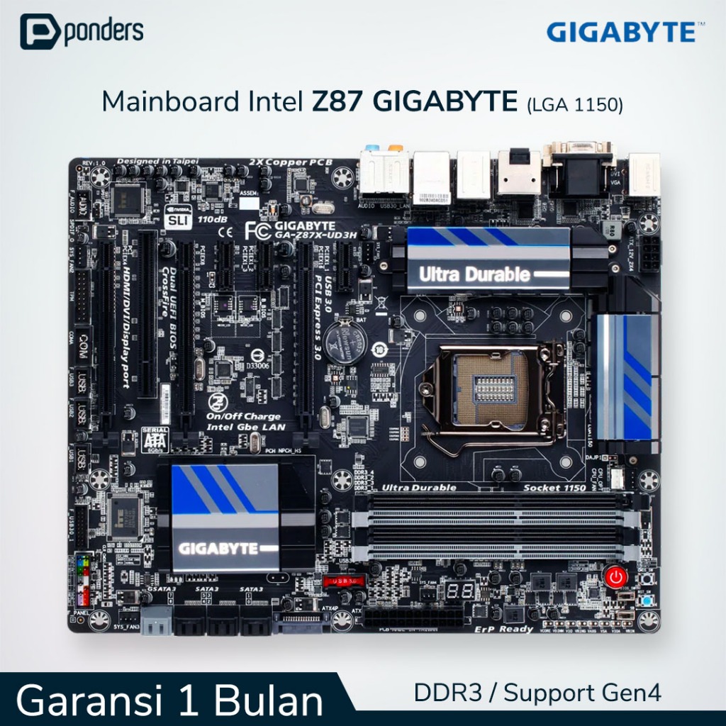 Mainboard Intel Gigabyte Z87 LGA 1150 DDR3 Support Gen4