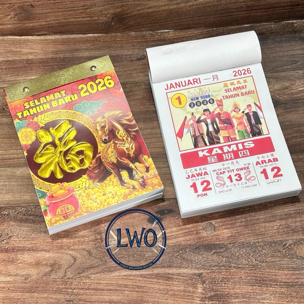 

Kalender Harian Sedang TH Kalender Sobek Tahun 2026 Shio Kuda