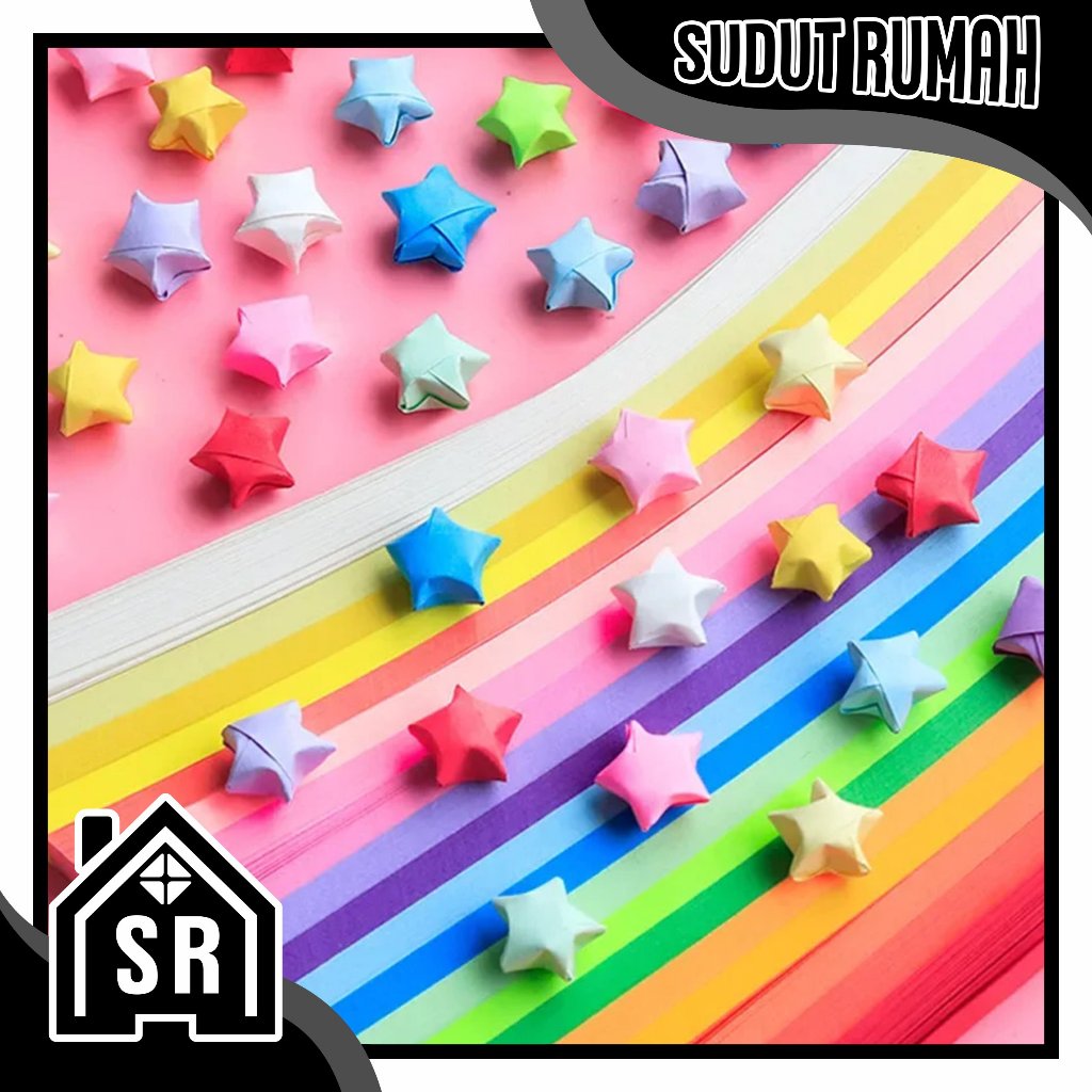 

SR Kertas Origami Bintang Crafting Stuff DIY Bintang Warna Warni Strip Origami Bintang R1368