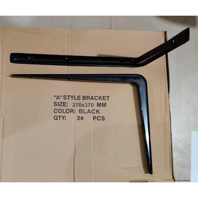 Siku Rak Dinding Besi Tebal Hitam SUPER 270 x 370 Per Pcs GROSIR / Siku Rak Tembok / Siku Rak Tebal 