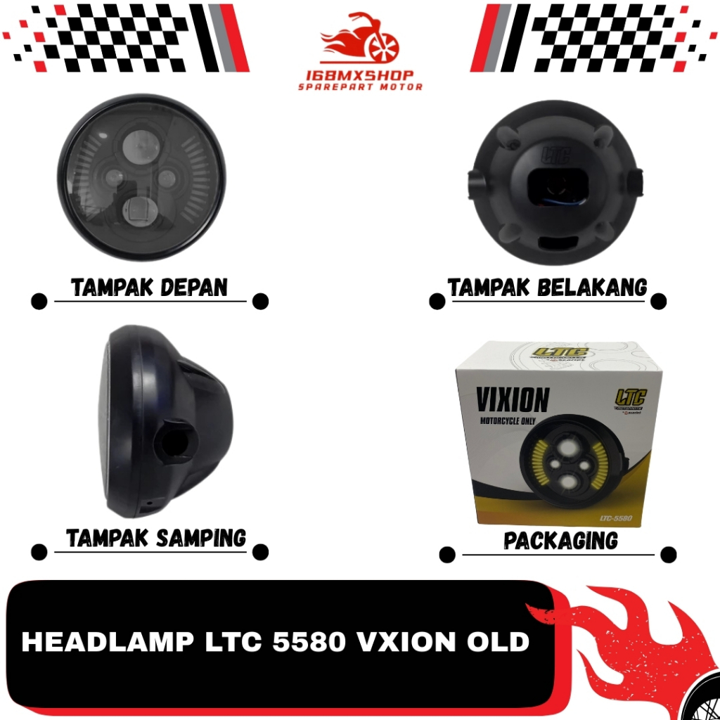 Headlamp Lampu Depan LED LTC Vixion Old 5580