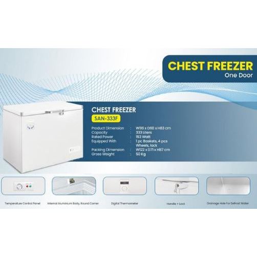 SANSIO SAN-333F Chest Freezer Kapasitas 333 Liter - BEKAS